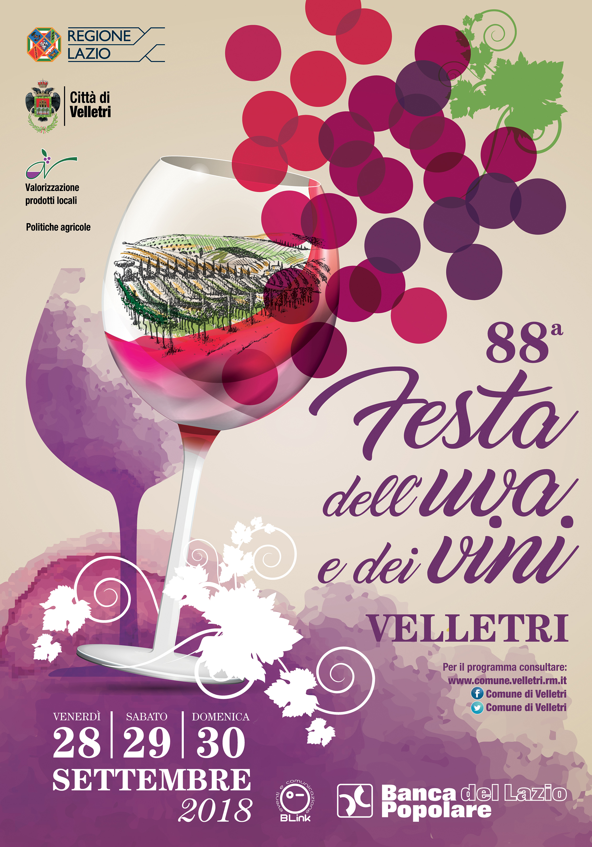 immagine FESTA UVA 2018 - def La musica, i colori, l’enogastronomia, gli spettacoli, l’artigianato locale e decine di appuntamenti dedicati al nettare di Bacco: da venerdì 28 a domenica 30 settembre si celebra l’88esima edizione della…